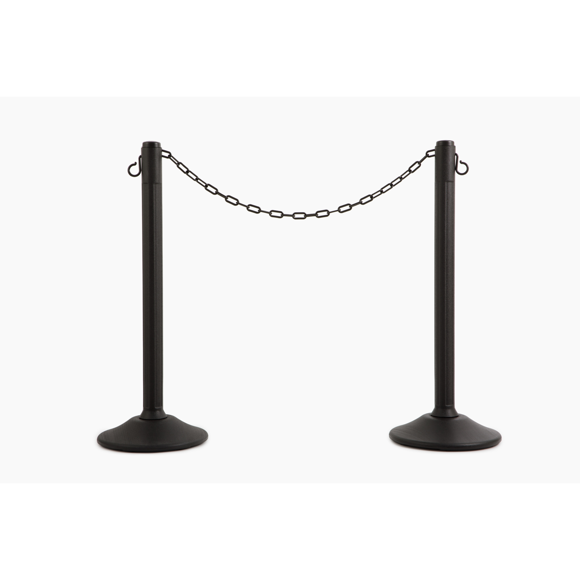 US Weight, Made in the USA, NEW ChainBoss Plastic Stanchions Crowd Control Barriers, Black Post, Black Chain, 15lb. Weighted Base, 2pack, Model #U2206